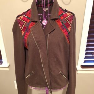 Urban Outfitters   Embroidered Moto Jacket Size M