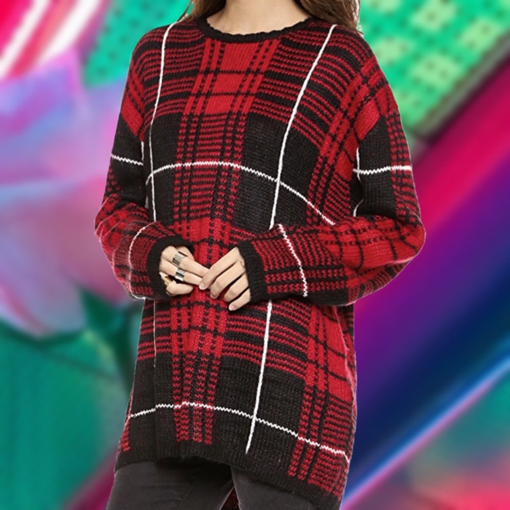 UNIF JUMBO PLAID SWEATER