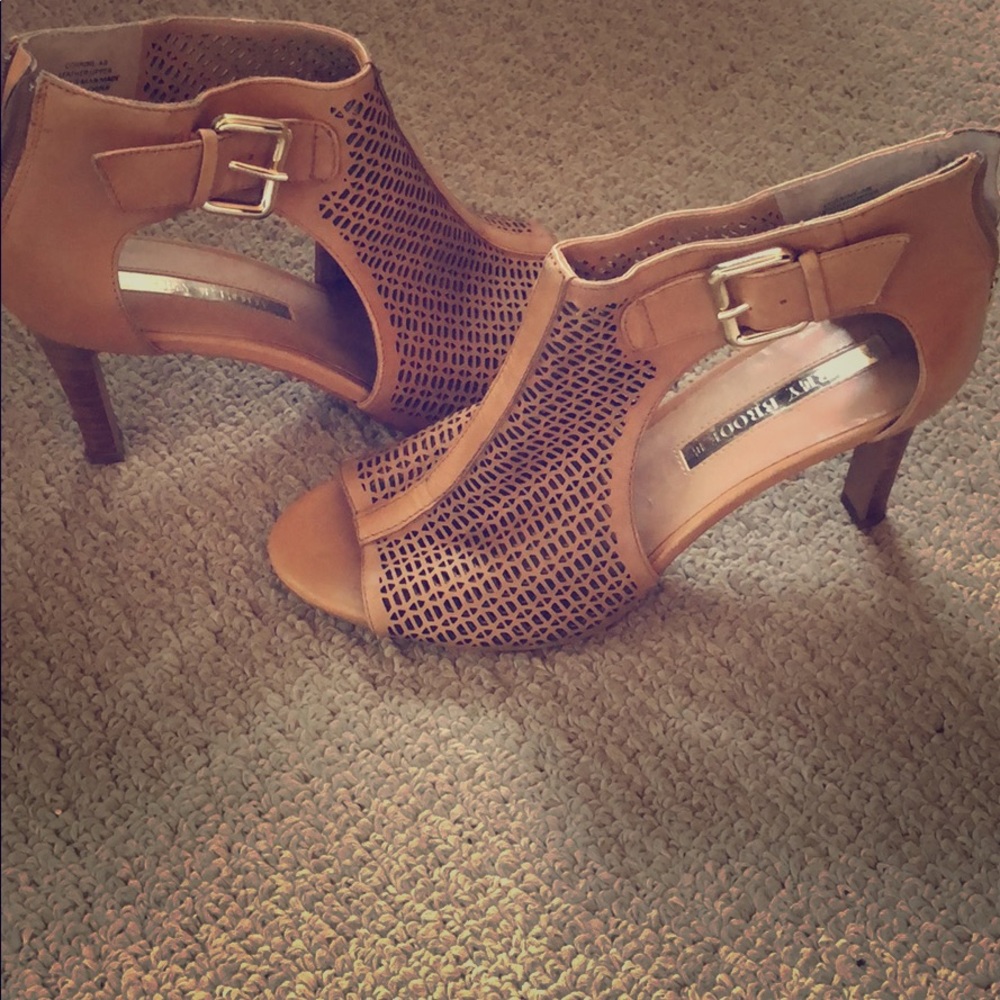 Aubrey Brooke Tan open toe heels