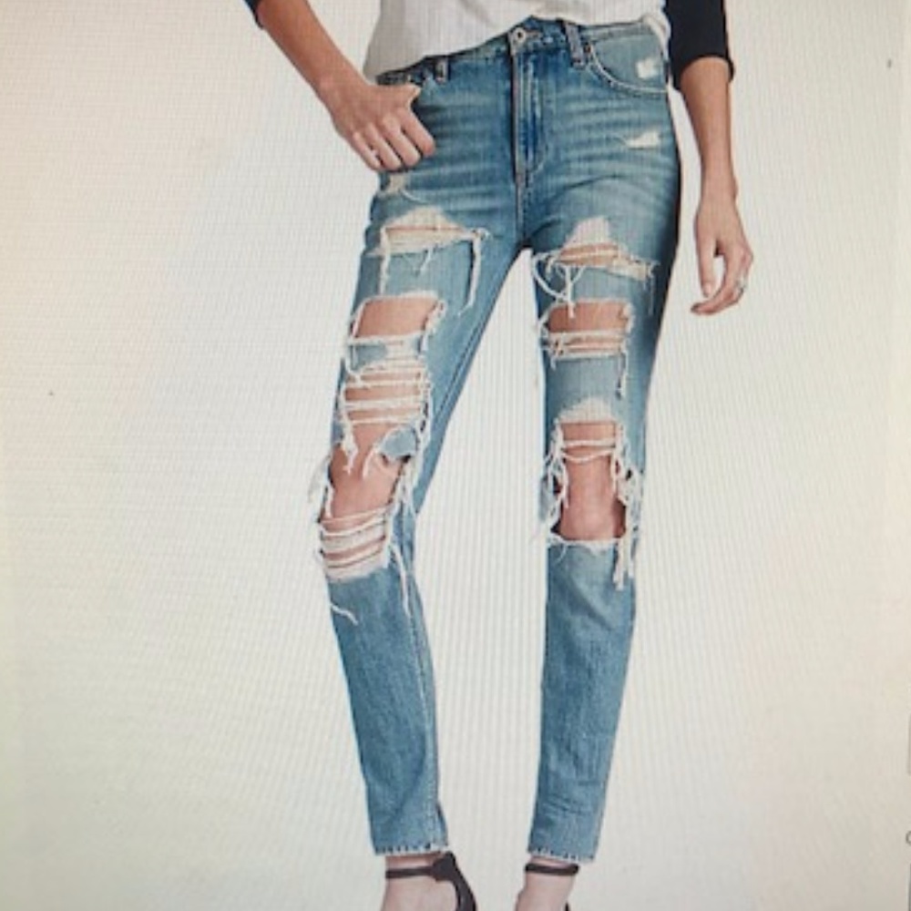 LUCKY BRAND Destroyed Bridgette Skinny Crop JEANS