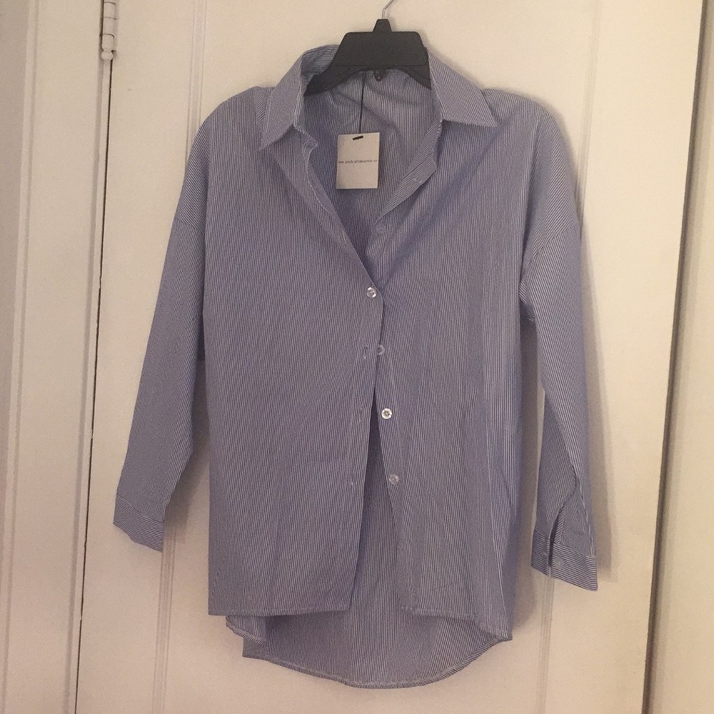 NWT Goodnight Macaroon Striped Button Down Shirt