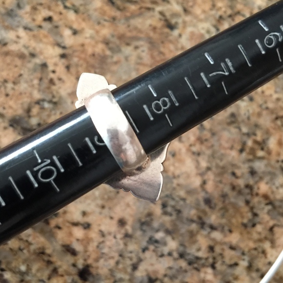 Large Vintage Sterling Iolite Cross Statement Ring - Picture 8 of 8