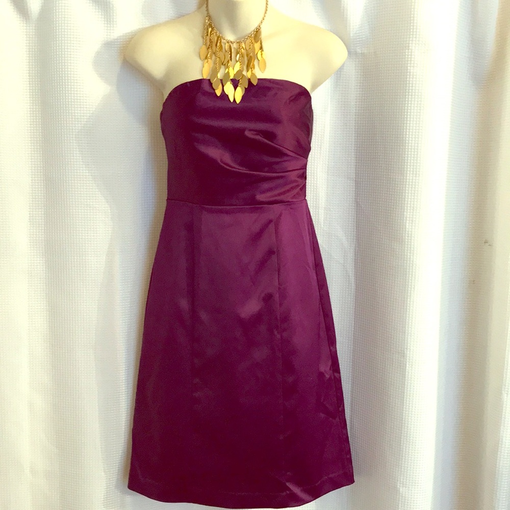 Party Gorgeous Strapless Purple Cocktail Dress,Sz2