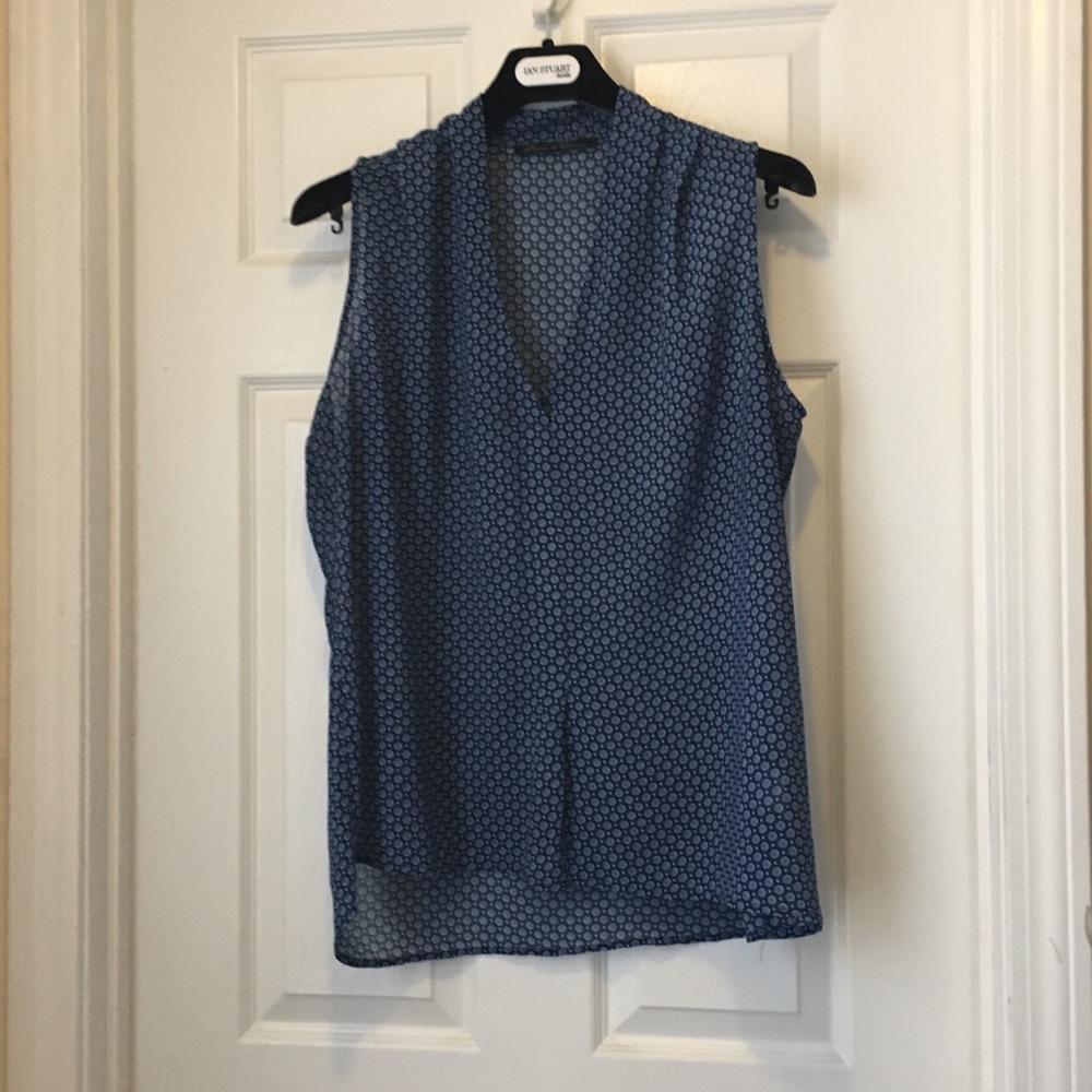 Navy Blue Sleeveless Blouse