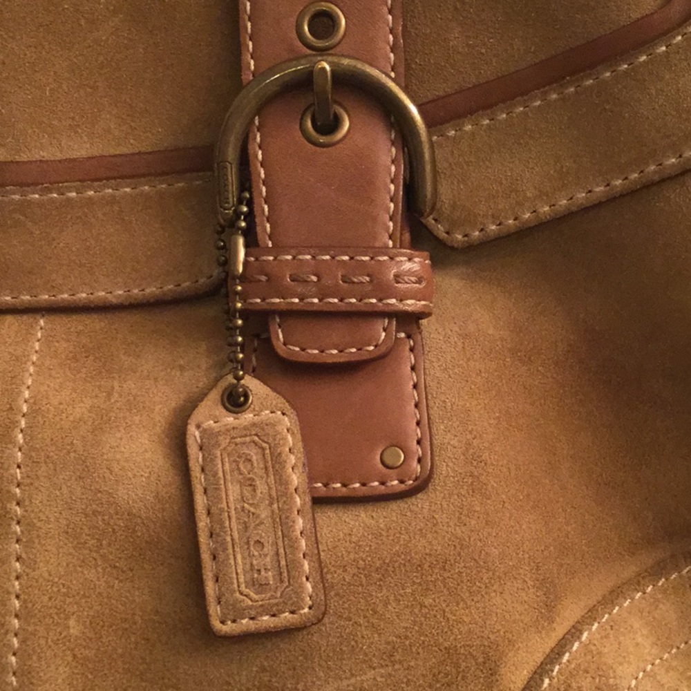 Coach Suede Satchel in Tan - Picture 2 of 7