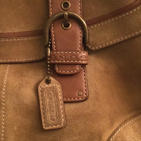 Coach Suede Satchel in Tan - Picture 2 of 7
