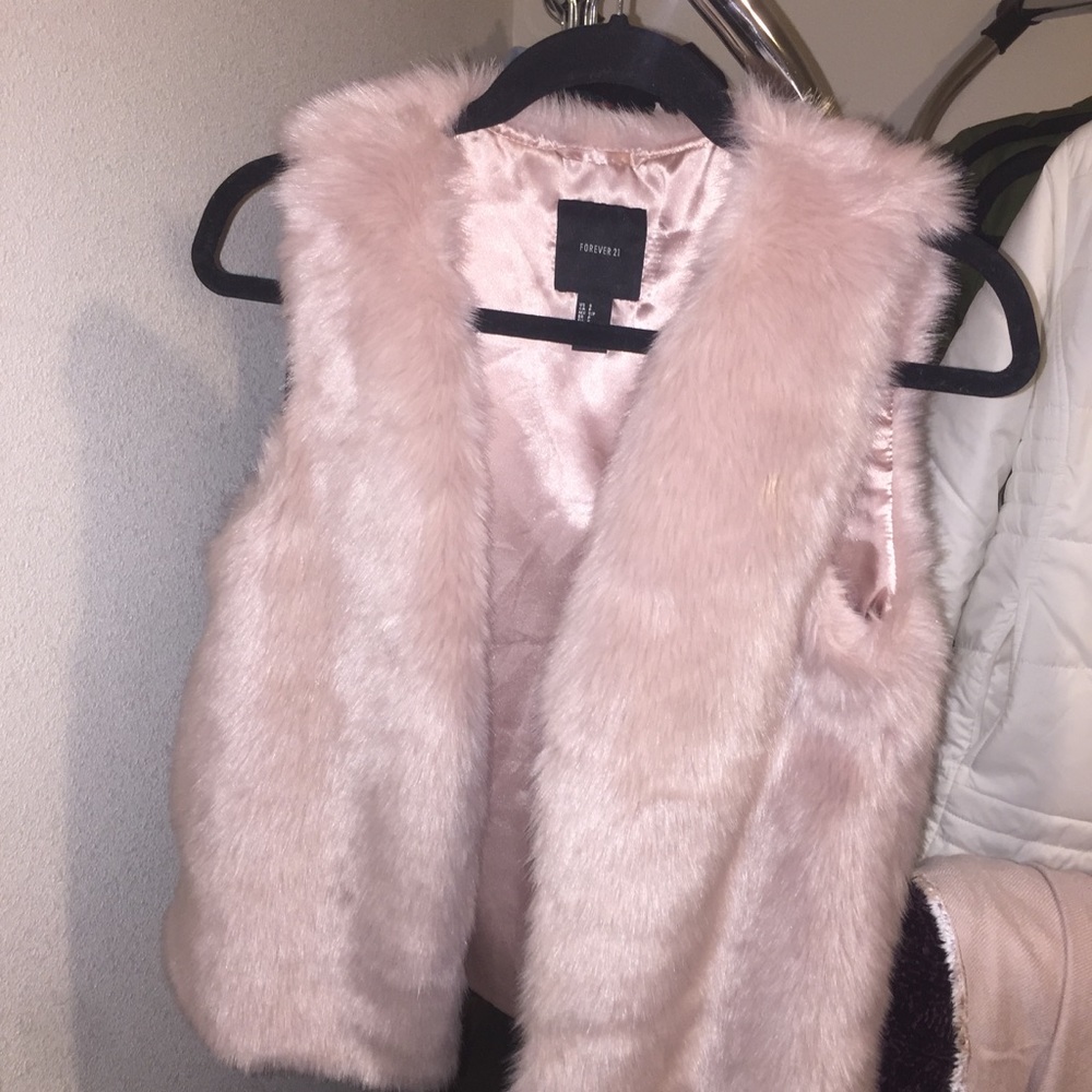 PINK FAUX VEST