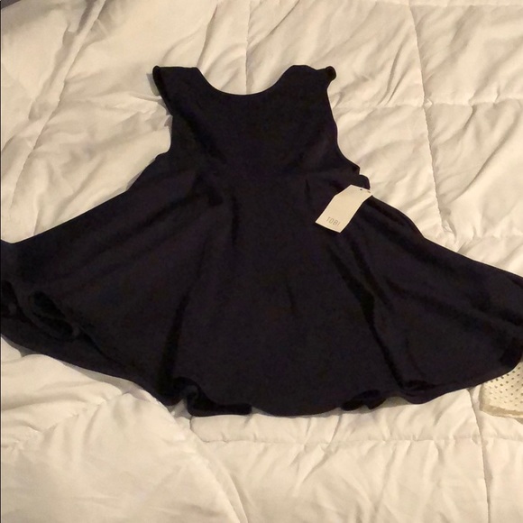 Navy blue dress fit and flare - Picture 3 of 6