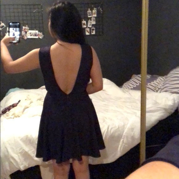 Navy blue dress fit and flare - Picture 6 of 6