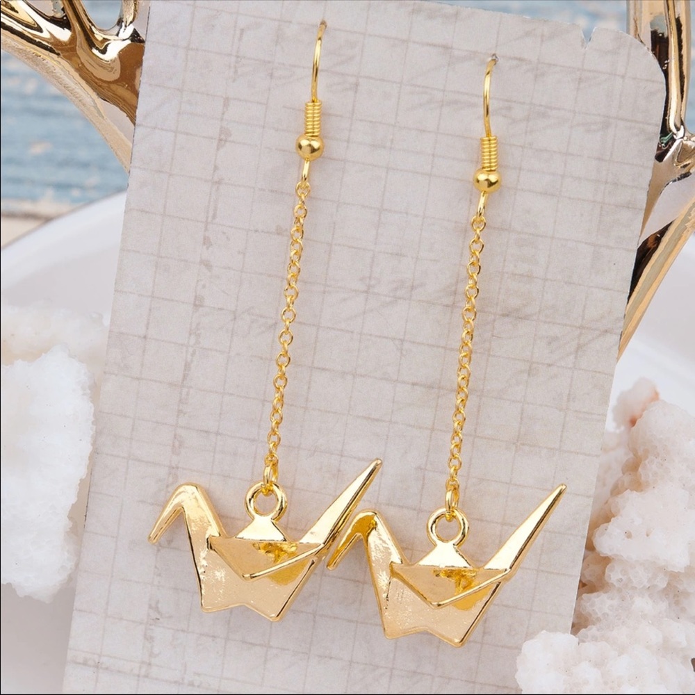 Origami Swan Earrings