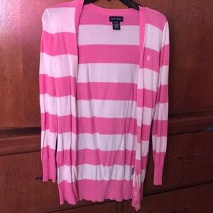 ralph lauren pink and white striped sweater