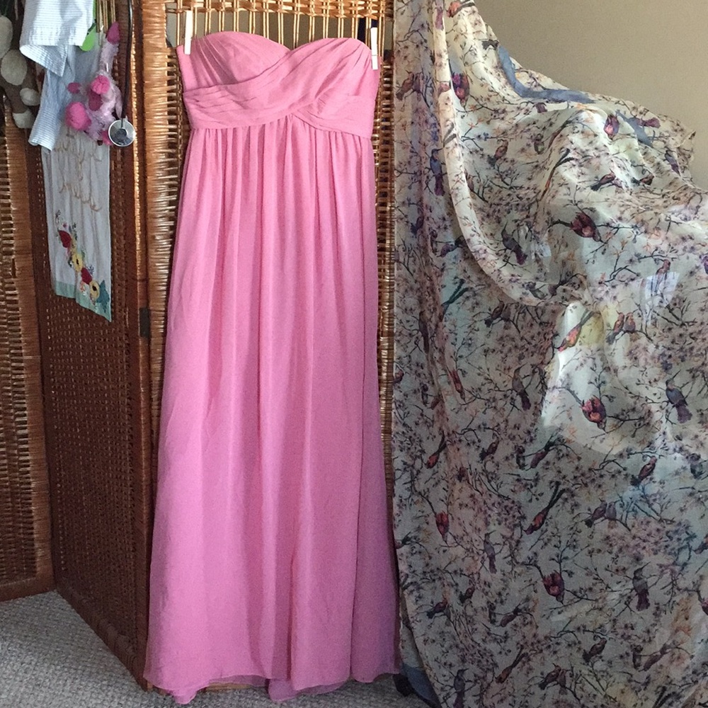 Rose Chiffon Strapless Gown