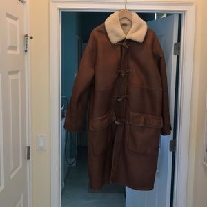 Full length leather coat