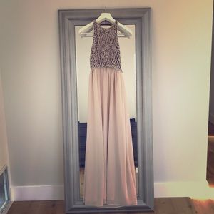 NWT - Parker Black - Blush Gown With Beading -Sz 8
