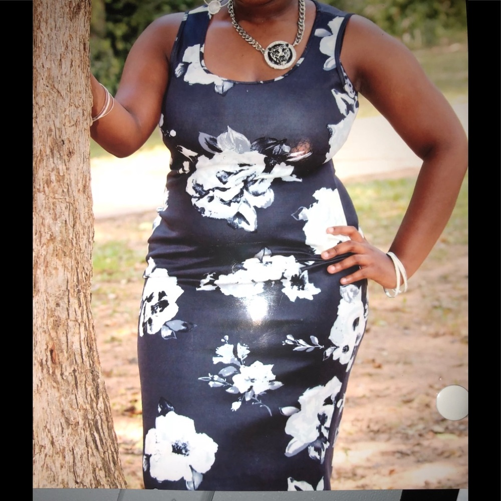 Flower bodycon dress