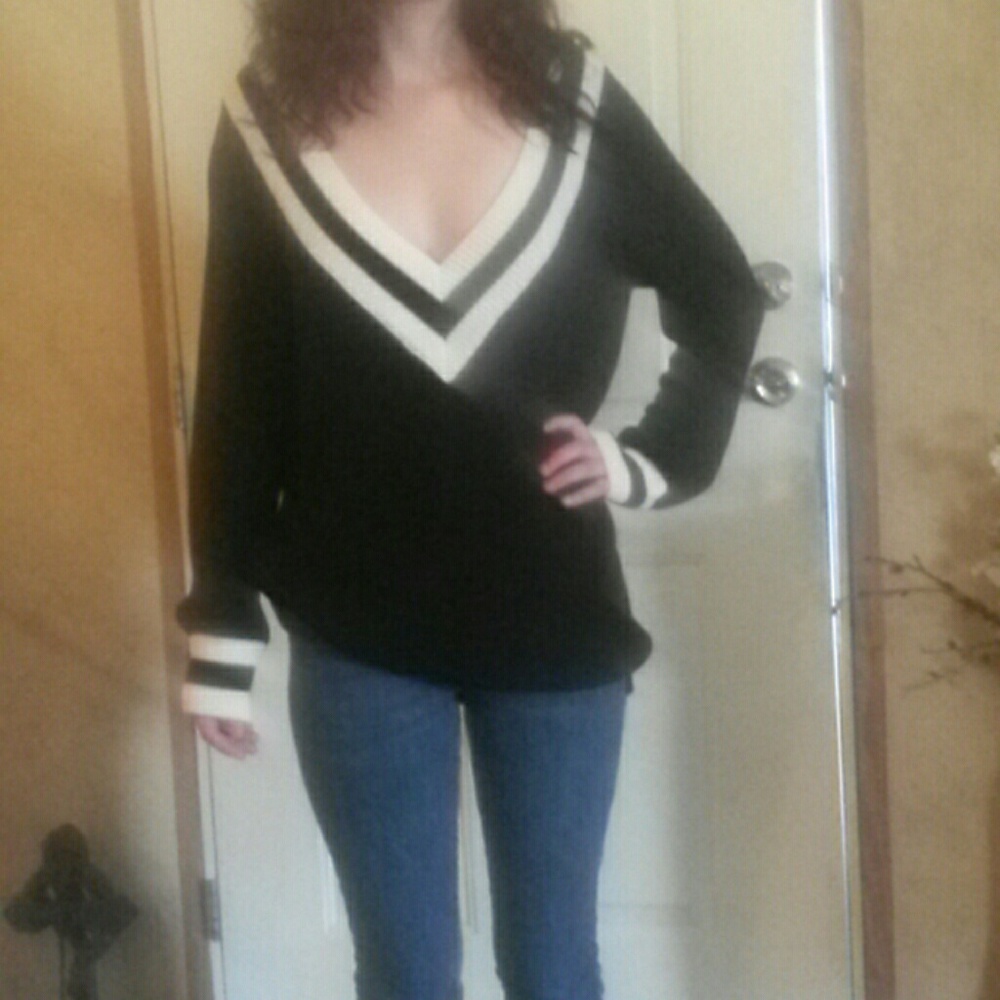 Deep-V Oversized Sweater