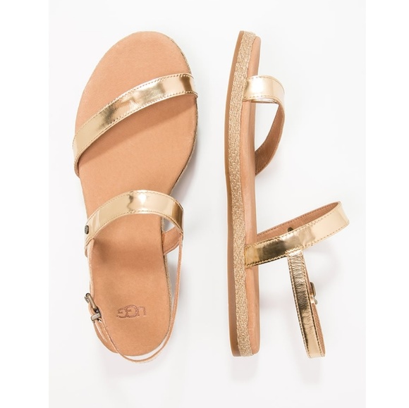 UGG Shoes - UGG BRYLEE - T-Bar Sandals - Gold Women Shoes,Uggs