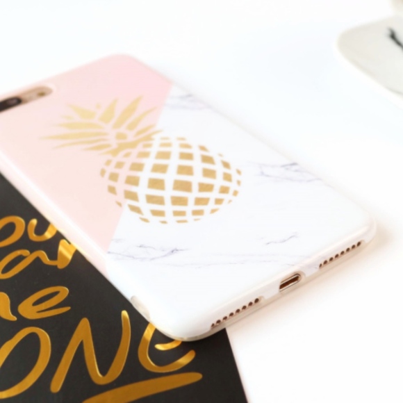 NEW iPhone 7 Plus/8P SOFT Pineapple Marble Case - Picture 2 of 6