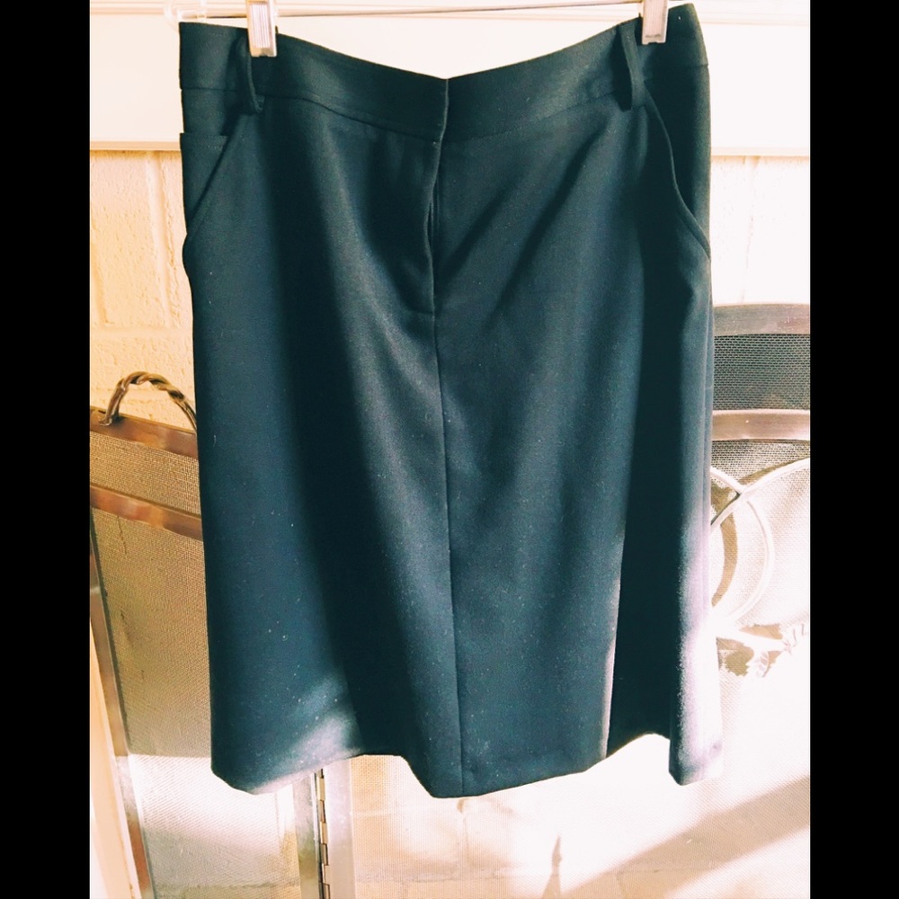 Black wool skirt.