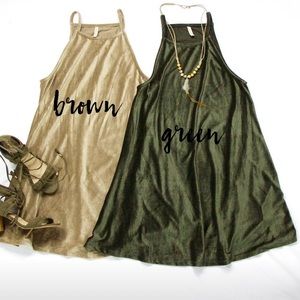 NWT Entourage forest green corduroy swing dress