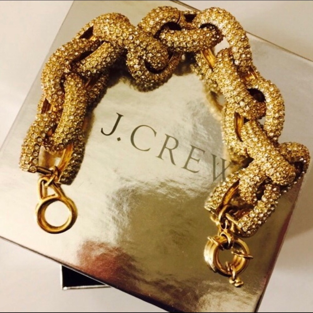 J Crew Pave Link Bracelet