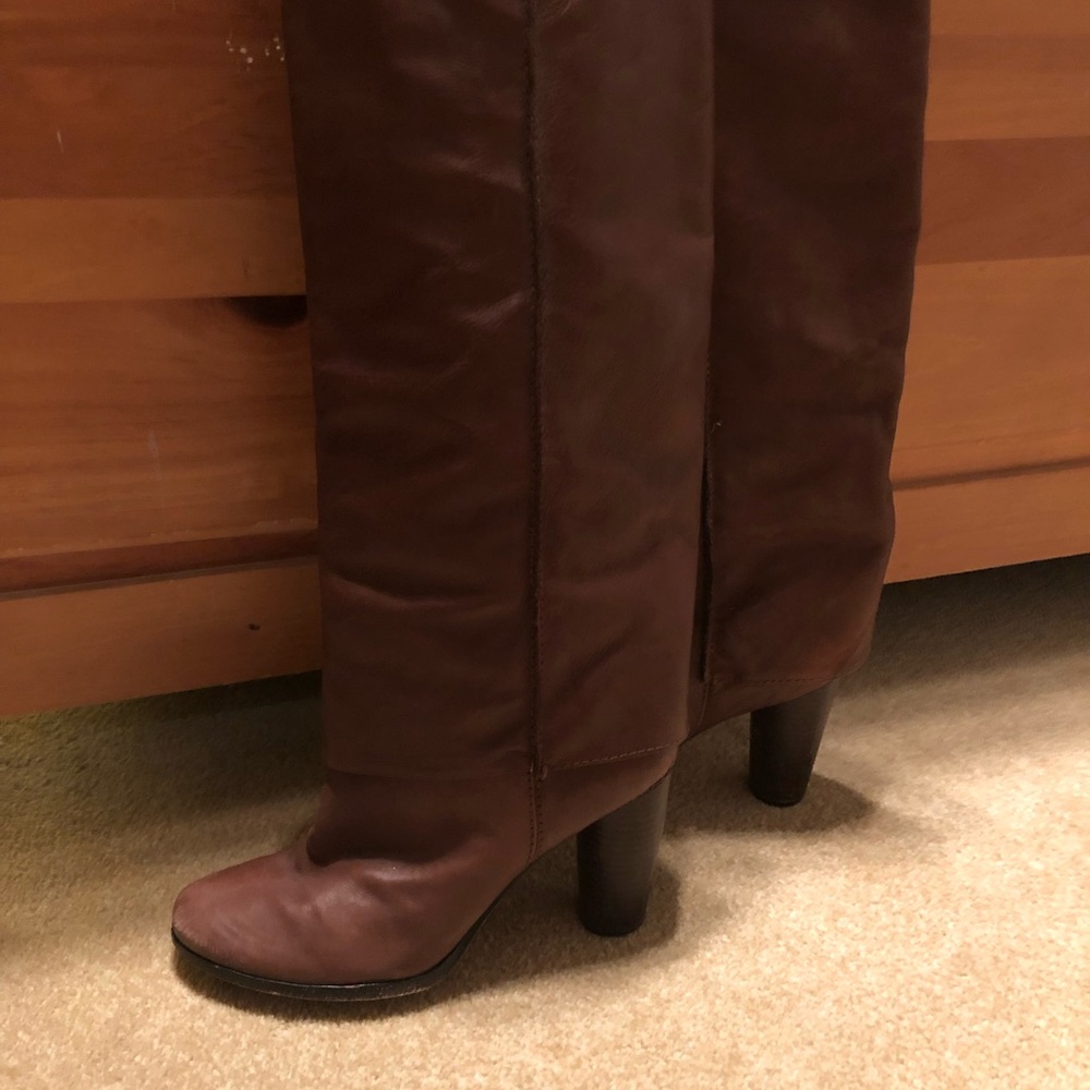 Modern Vintage tall heeled brown boots