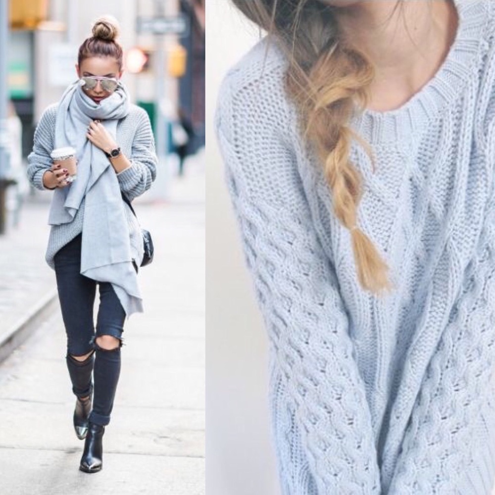 Seafoam blue oversized sweater - Picture 1 of 8