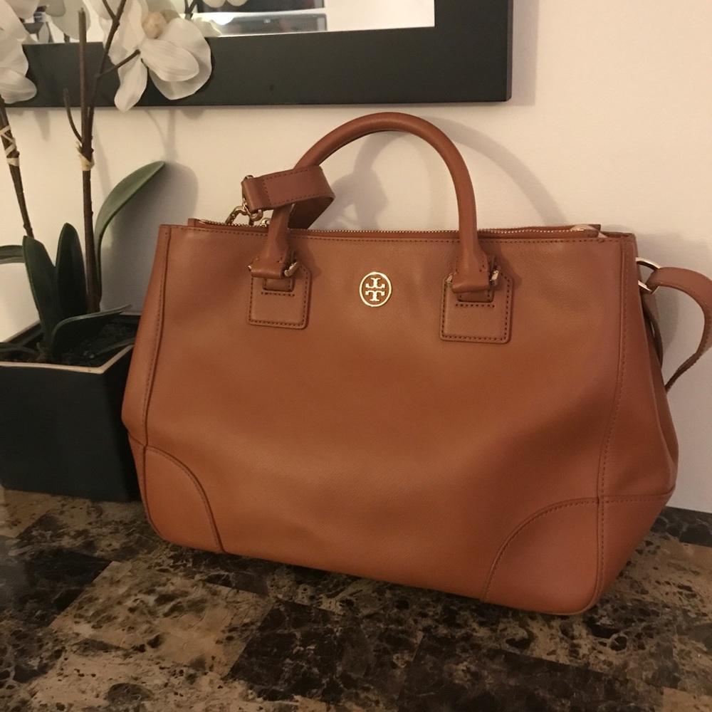 Tory Burch Double ZIP Square Tote Bag