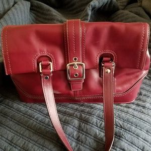 Beautiful burgandy leather Coach bag