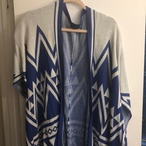 Beautiful blue and grey patterned sweater.