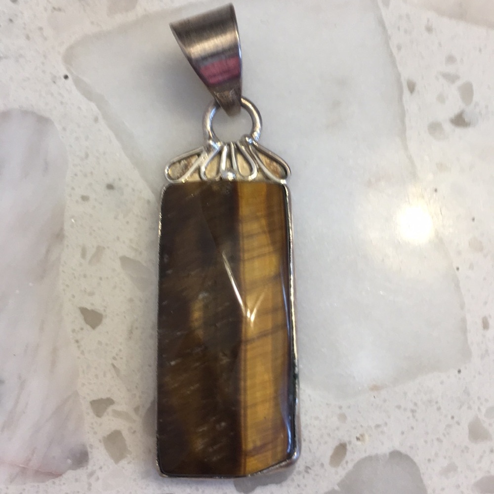Vintage Tiger's Eye Sterling Silver pendant