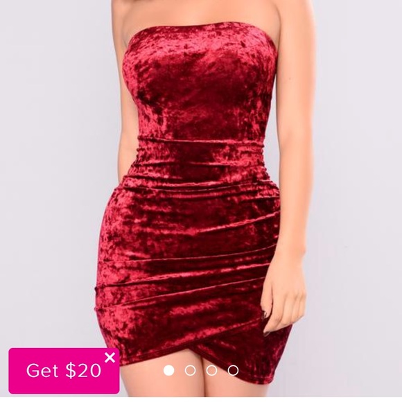 fashion nova burgundy velvet dress