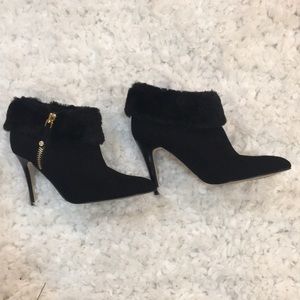 Black suede ankle boots