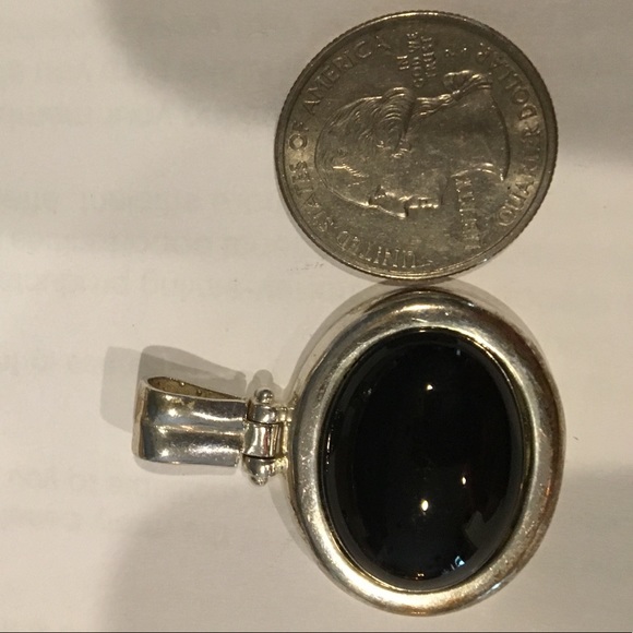 Sterling 925 Black Onyx Pendant - Picture 2 of 4