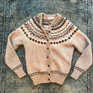 Terracotta wool cardigan button up sweater large