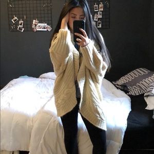 COZY cream chunky knit cardigan