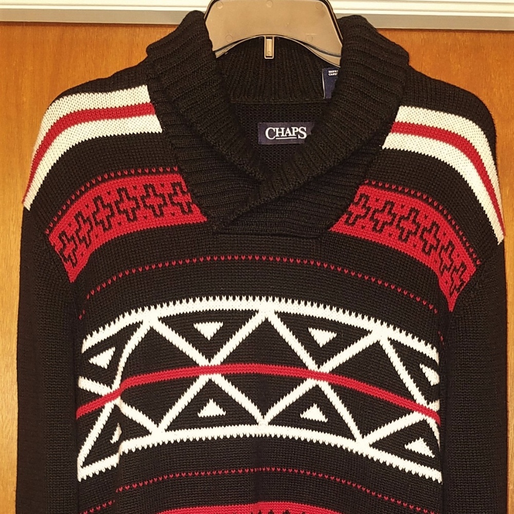 Chaps Shawl Collar Sweater New With Tag $80 Large