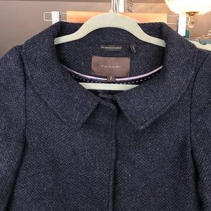 Tahari Wool Coat New W Tags Dark Blue Size 2
