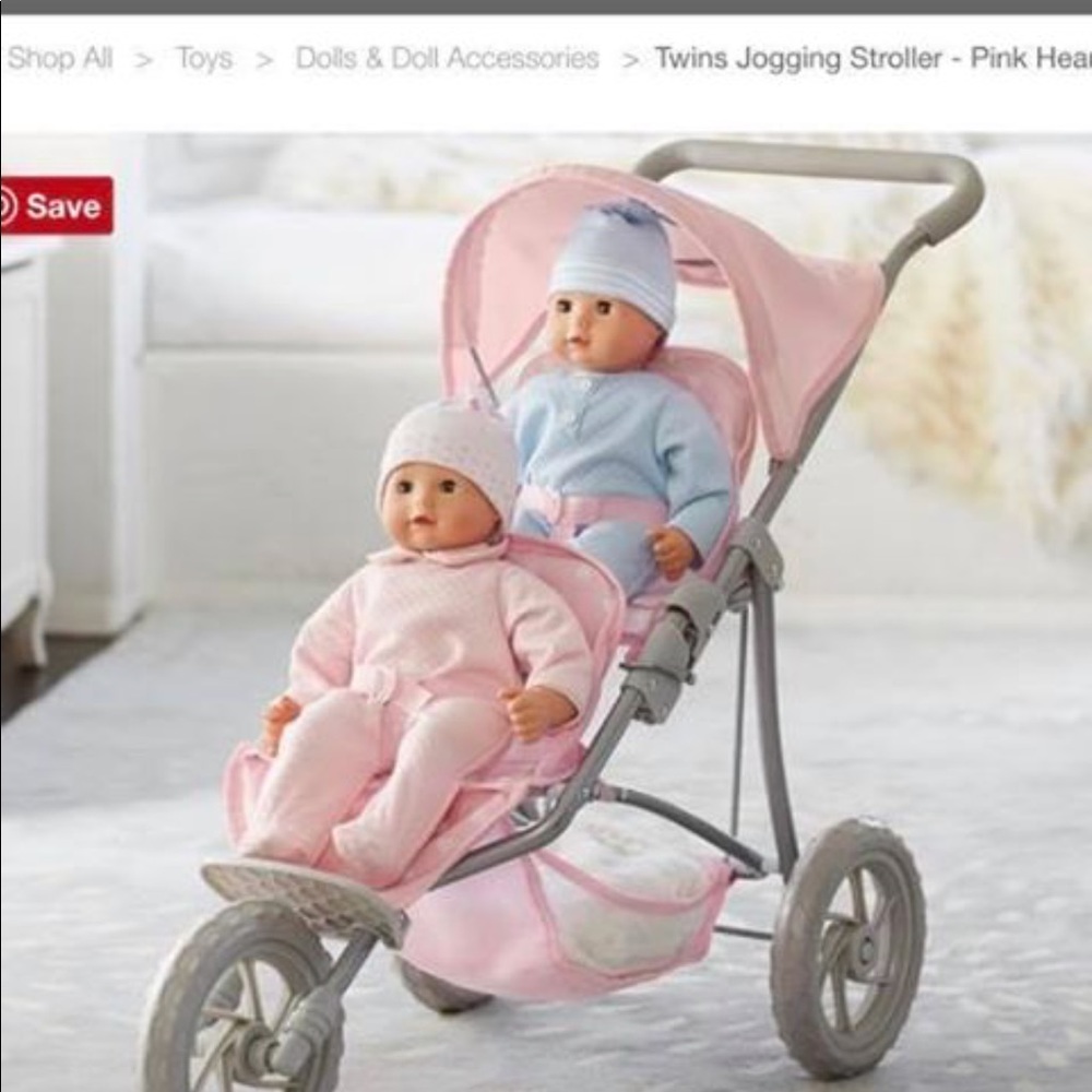 Pottery Barn twin jogging stroller