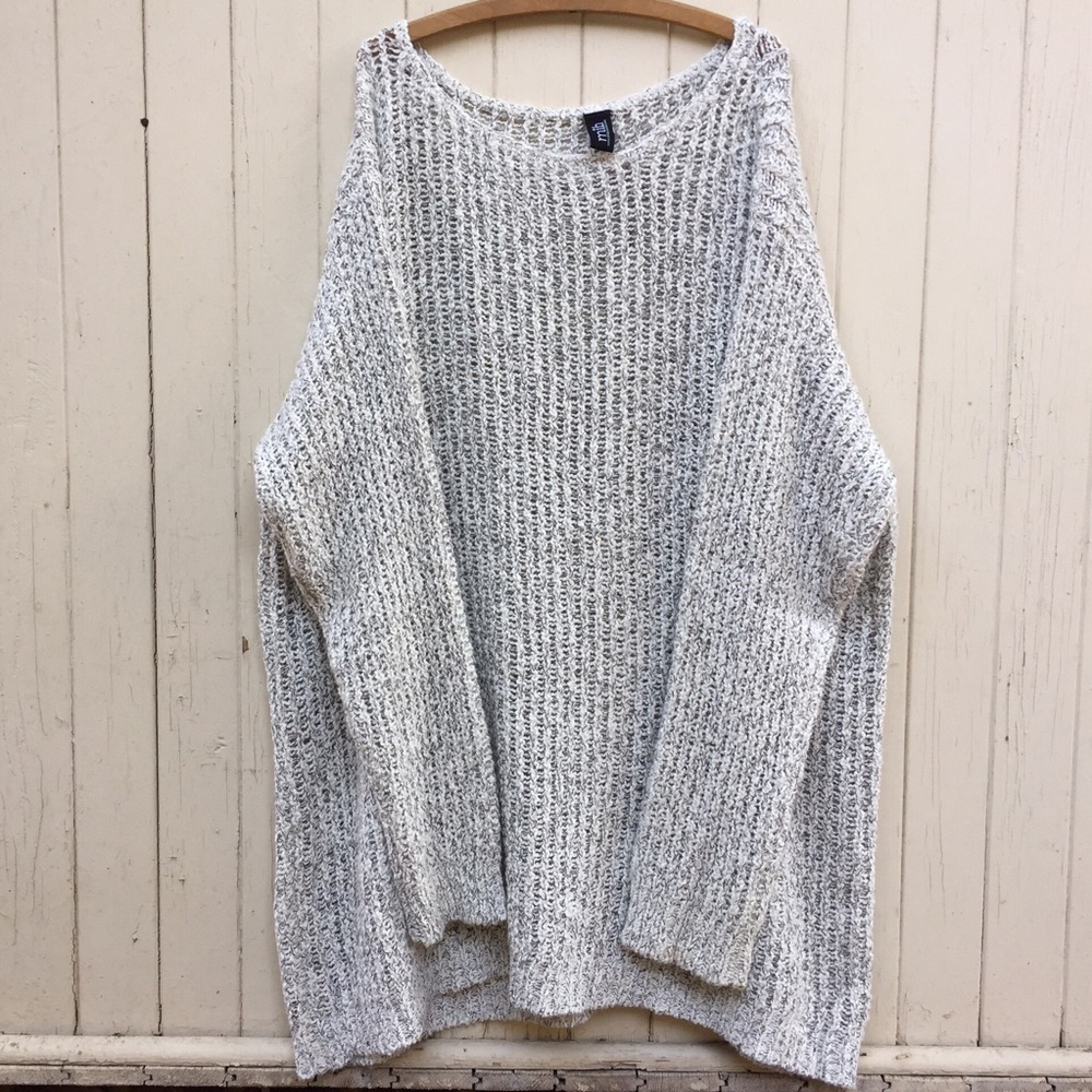Plus size 4X oversized tunic length knit sweater