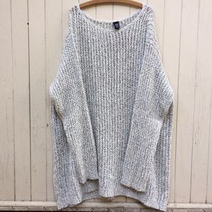 Plus size 4X oversized tunic length knit sweater