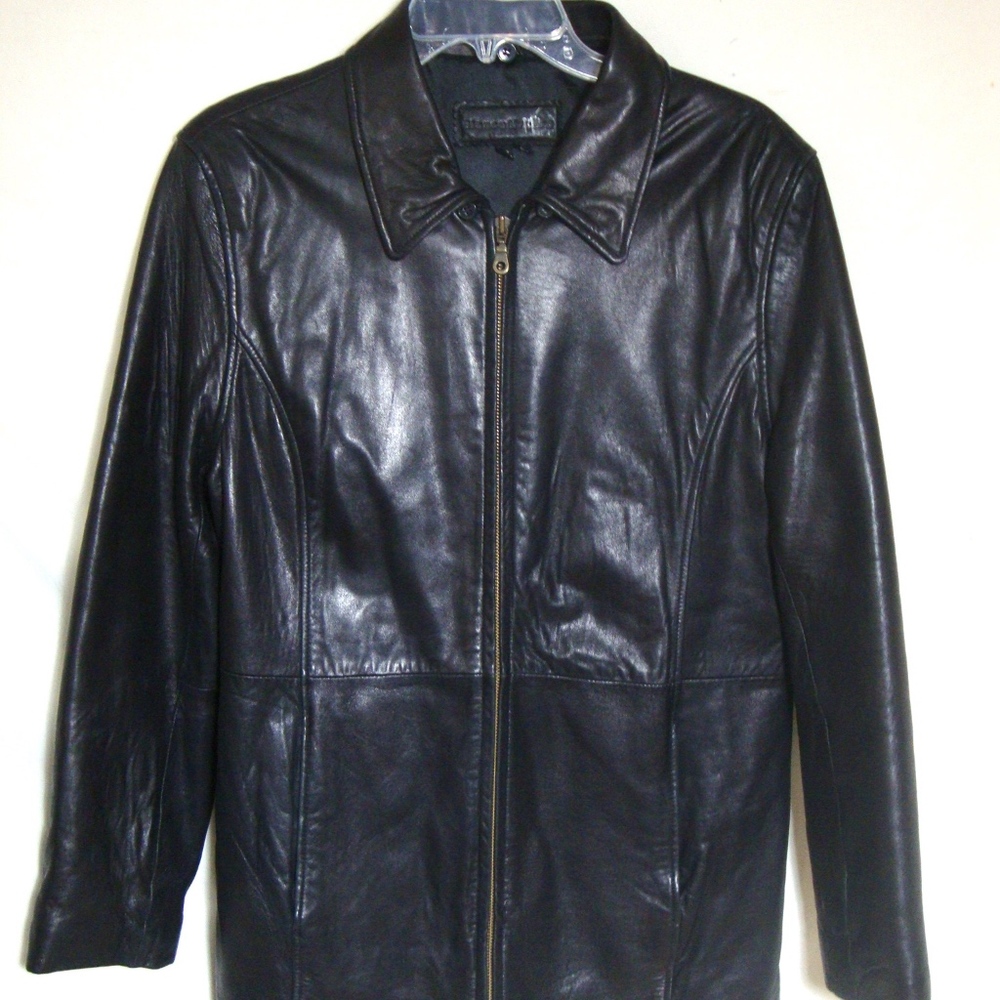 Bianca Nygard Leather Coat SZ Small LUXE SOFT Zip Up Jacket Lined Jacket