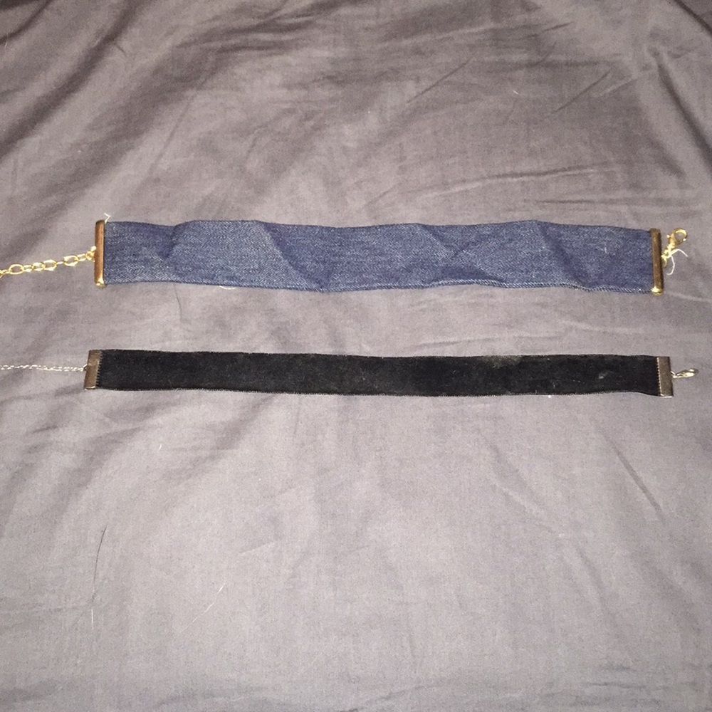 Velvet and Denim Choker necklace
