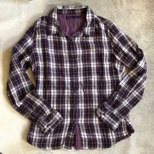 Prana purple plaid button down