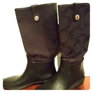 Black Coach rain boots