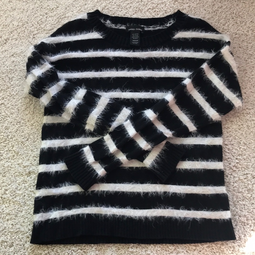 Fuzzy striped sweater