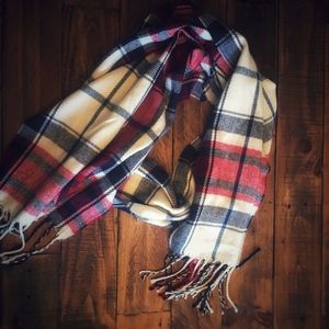 Plaid Winter Scarf-Worn
