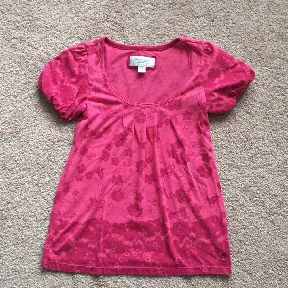 American Eagle pink floral top XS