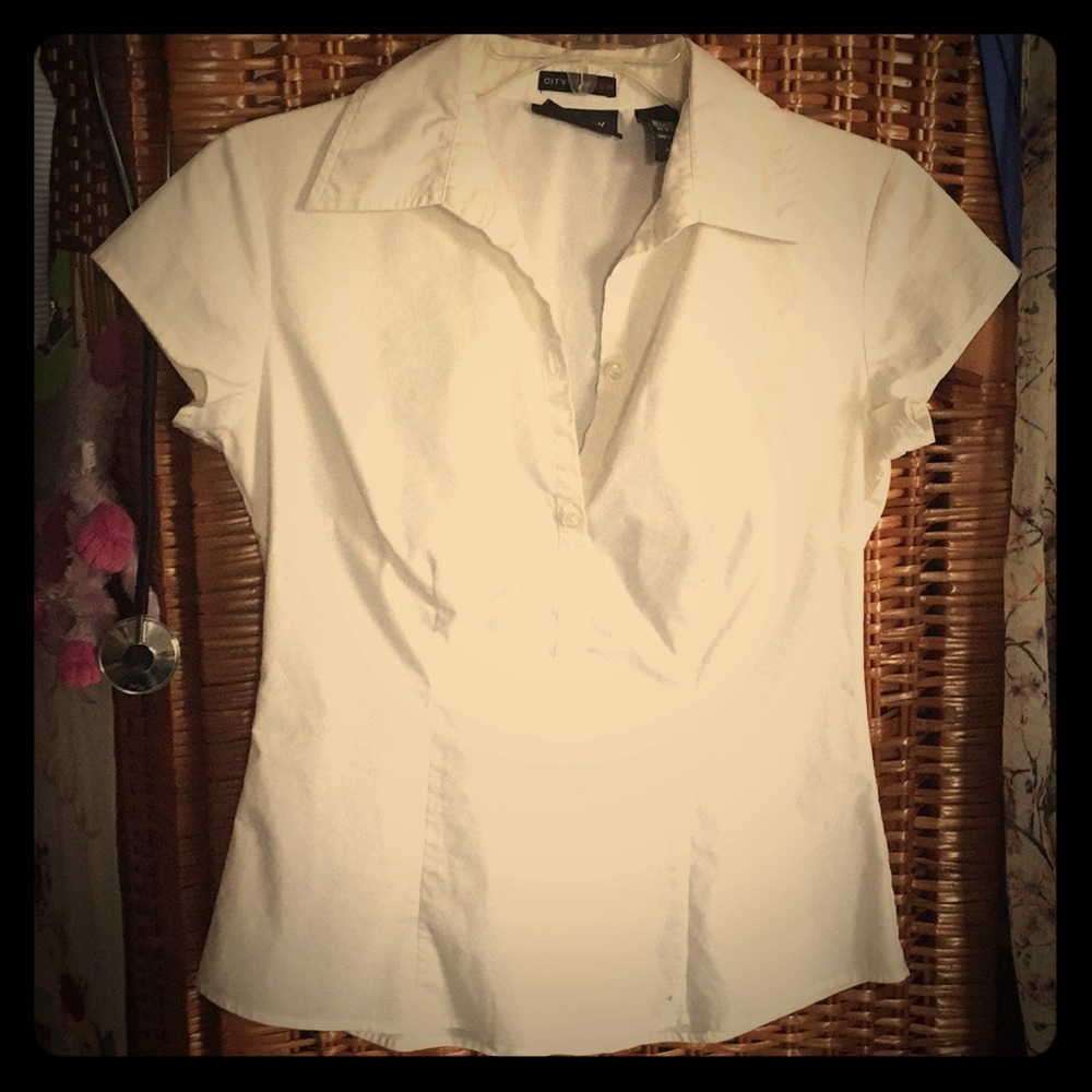 Cotton Blend Fitted Blouse