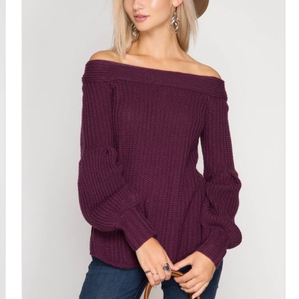Off the Shoulder Knit Sweater